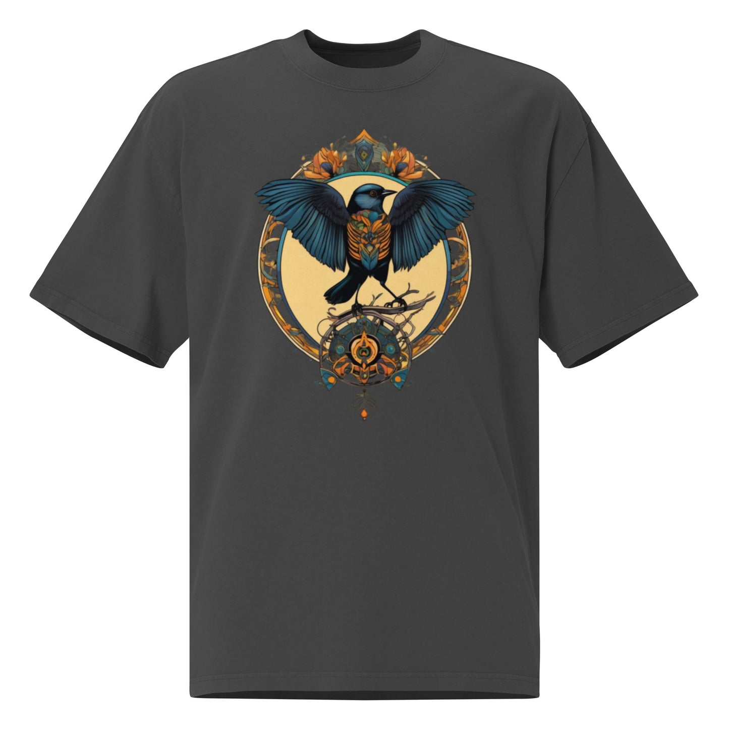 Dartford Warbler bird design - Oversized faded T-shirt