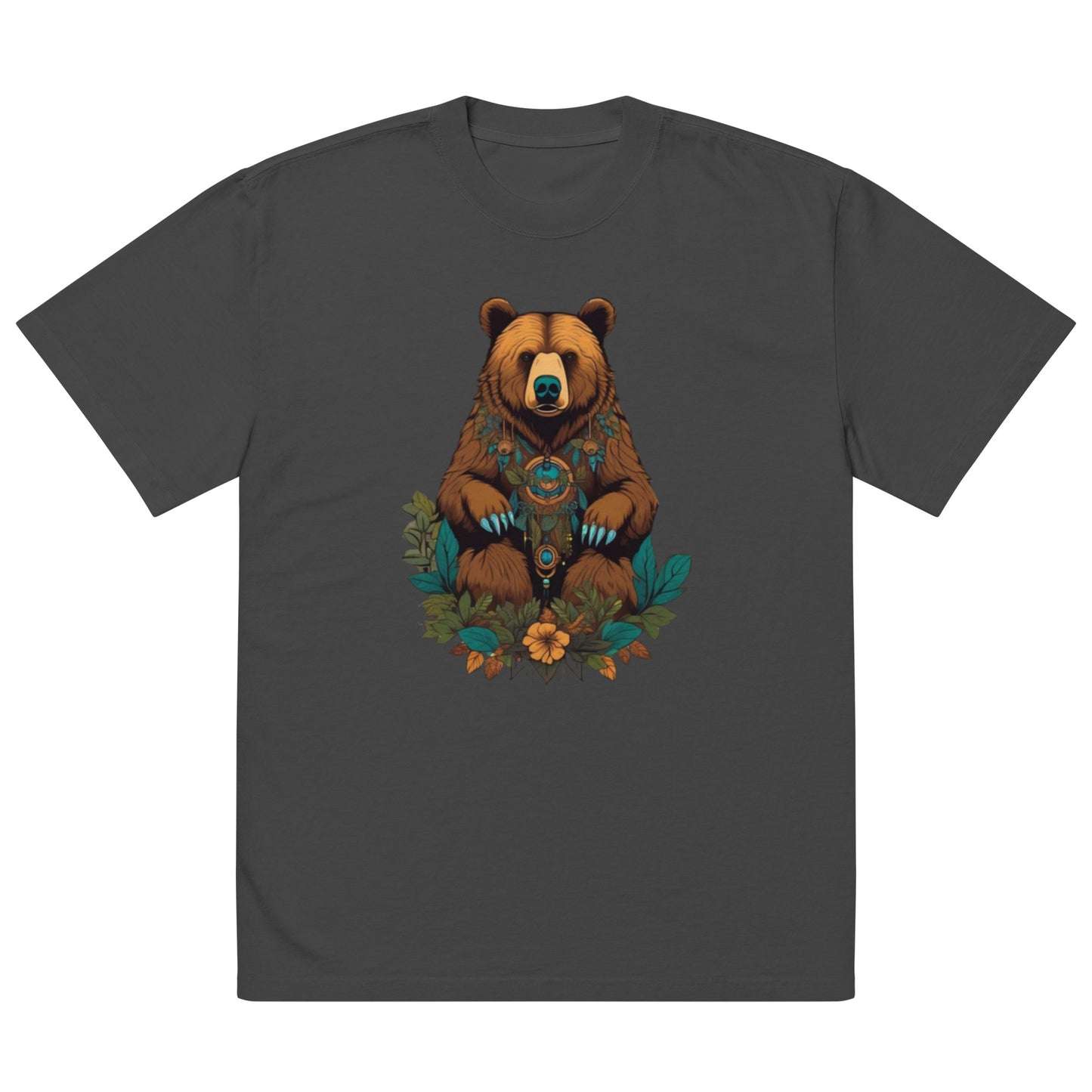 Eurasian Brown Bear design - Oversized faded T-shirt