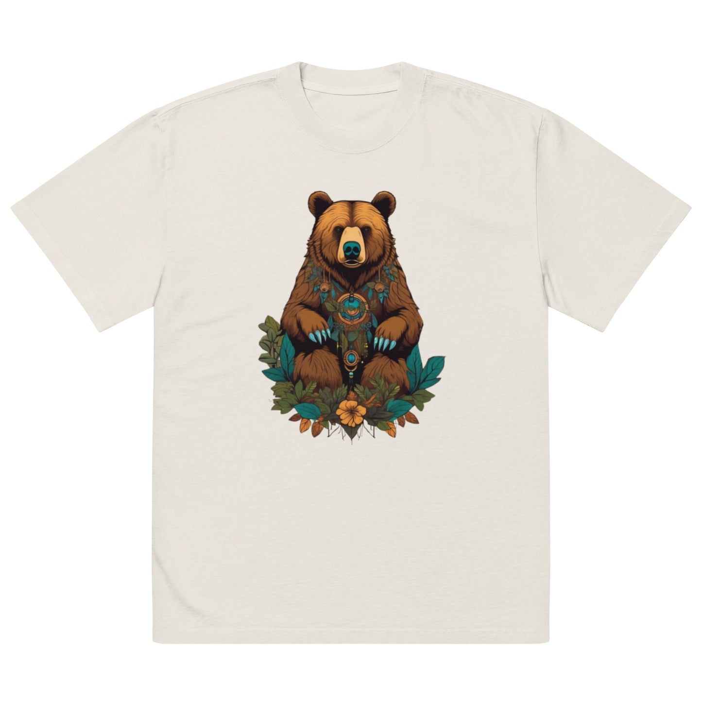Eurasian Brown Bear design - Oversized faded T-shirt