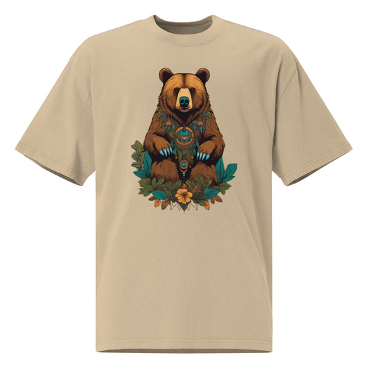 Eurasian Brown Bear design - Oversized faded T-shirt