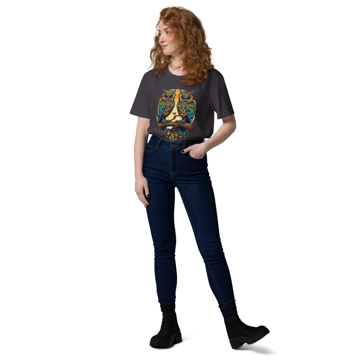 Two little owls design - Unisex fitted cotton T-Shirt