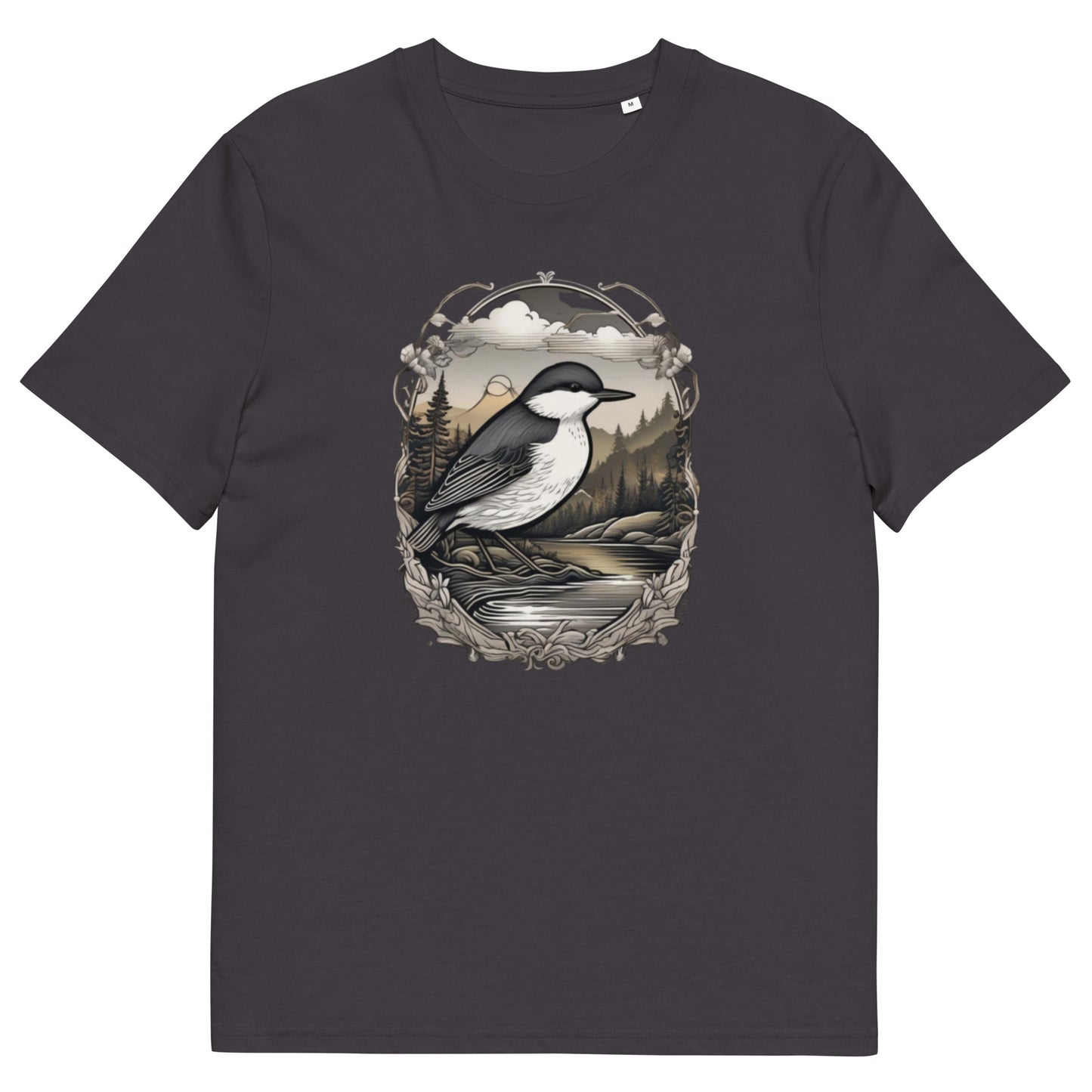 White throat Dipper design - Unisex fitted cotton T-Shirt