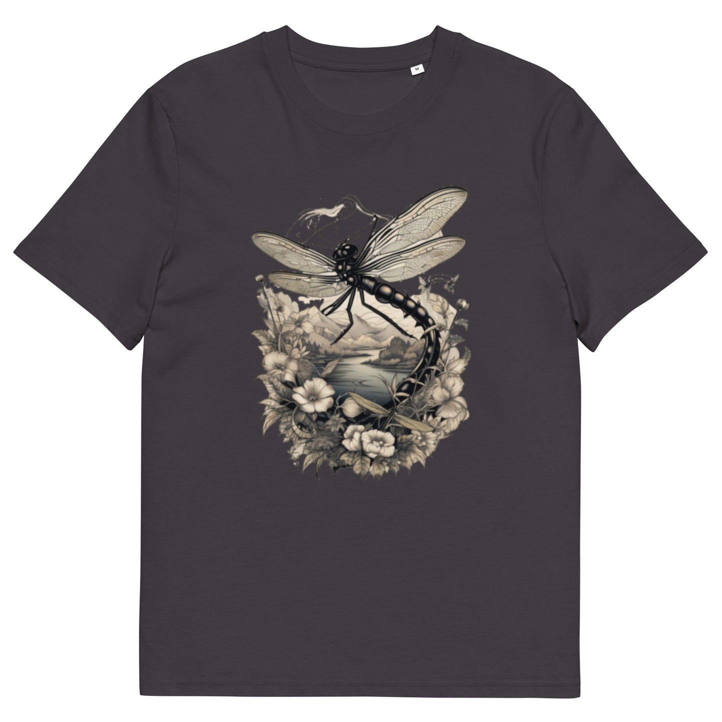 Dragon Fly tattoo style design - Unisex fitted cotton T-Shirt