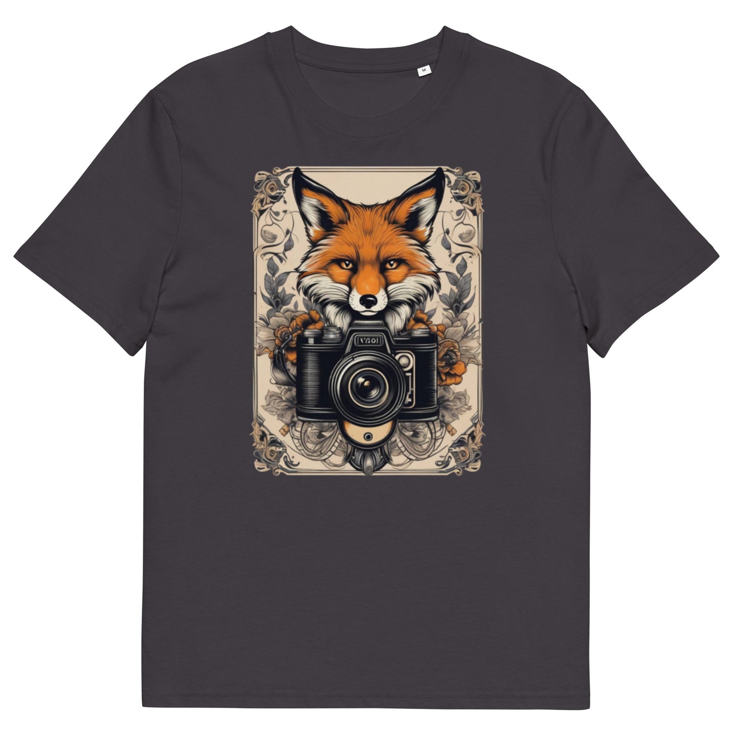Red Fox on camera design - Unisex fitted cotton T-Shirt