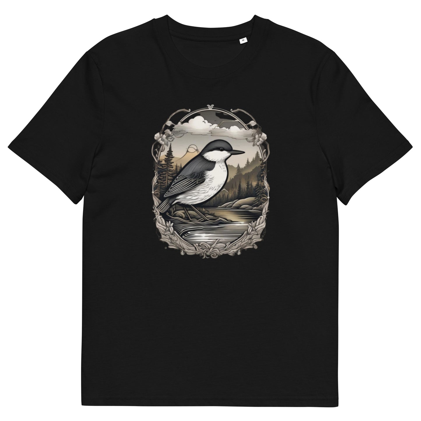 White throat Dipper design - Unisex fitted cotton T-Shirt