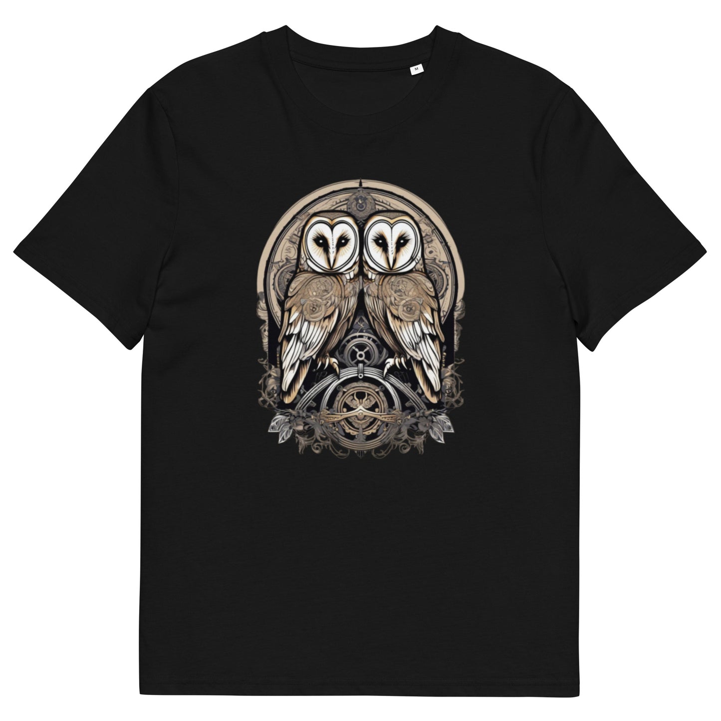 Two Barn Owls design - Unisex fitted cotton T-Shirt