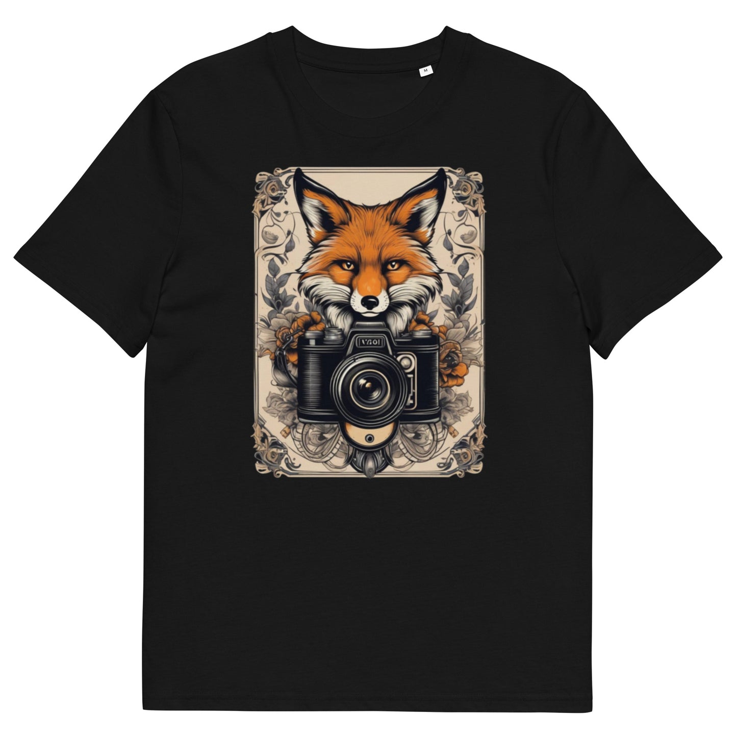 Red Fox on camera design - Unisex fitted cotton T-Shirt