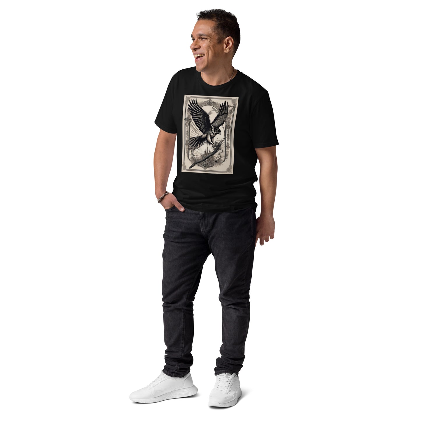 Sparrow hawk design - Unisex fitted cotton T-Shirt