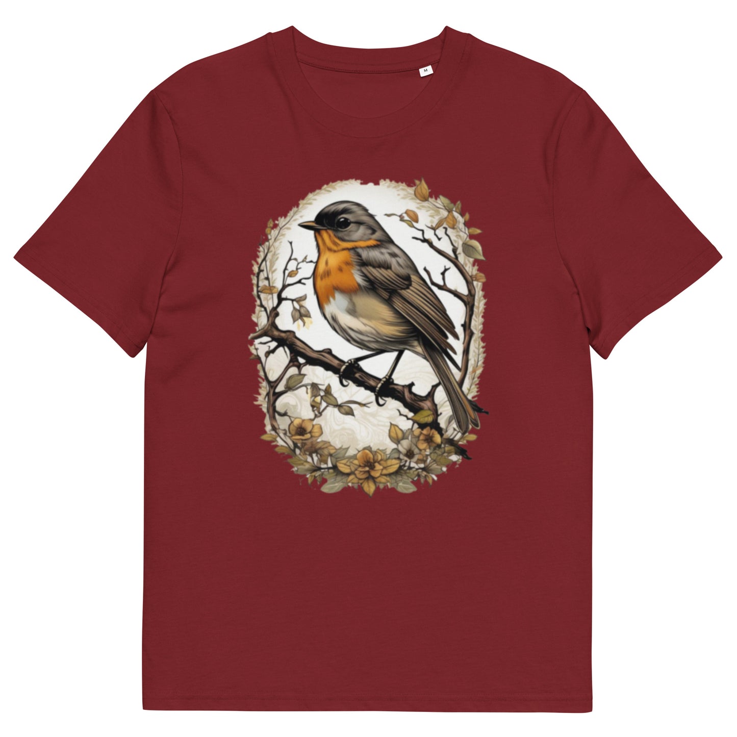 Red Robin bird design - Unisex fitted cotton T-Shirt