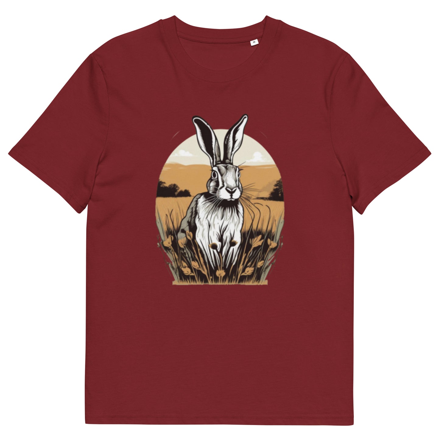 Brown Hare design - Unisex fitted cotton T-Shirt