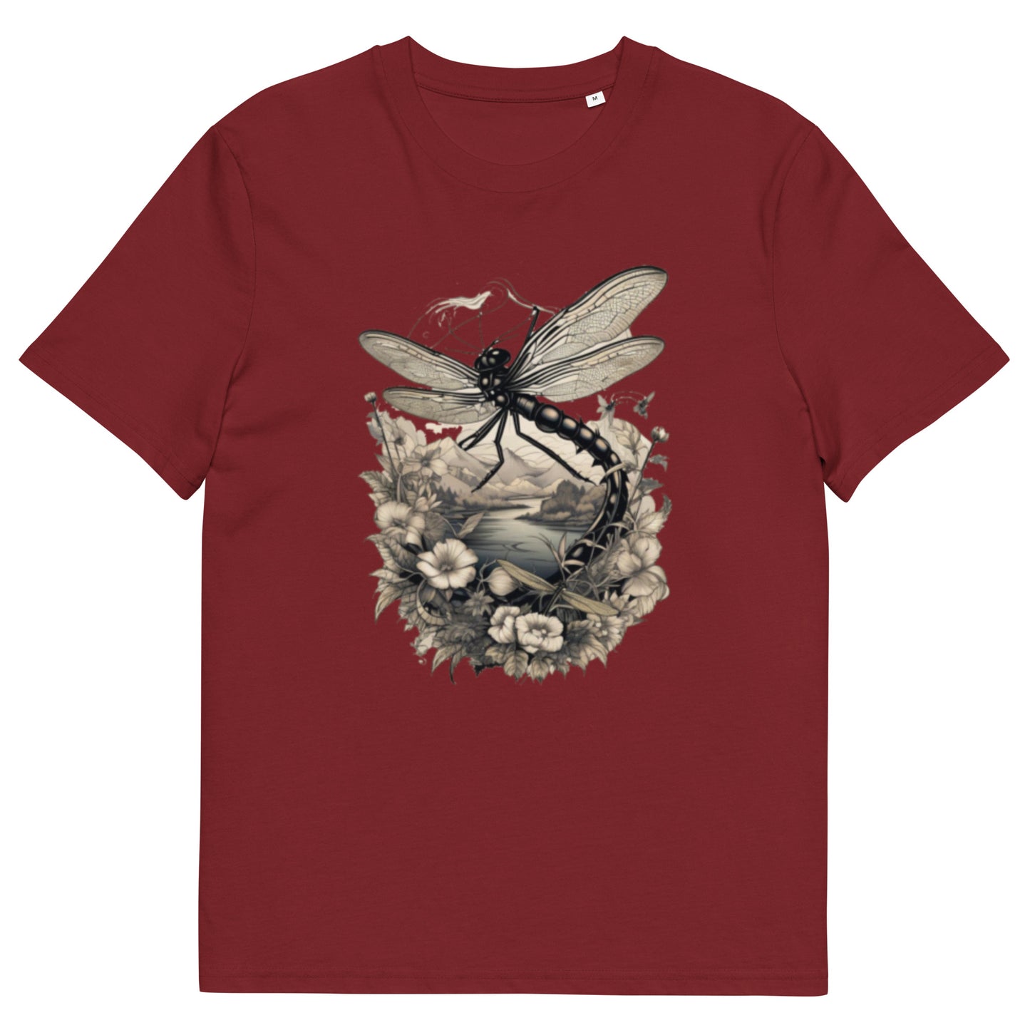 Dragon Fly tattoo style design - Unisex fitted cotton T-Shirt