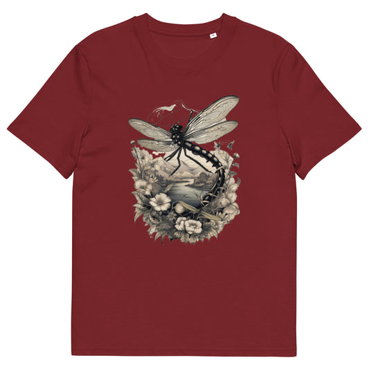 Dragon Fly tattoo style design - Unisex fitted cotton T-Shirt