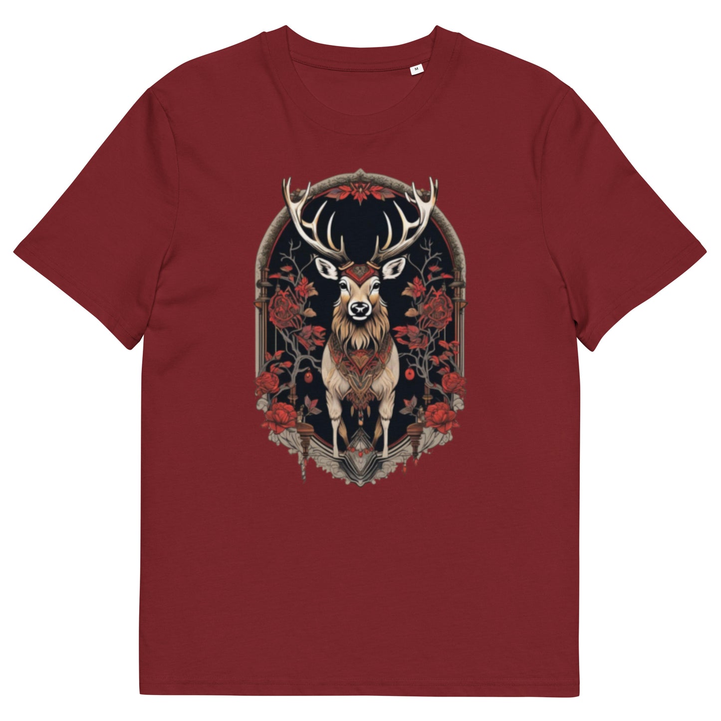 Red Deer Stag design - Unisex fitted cotton T-Shirt