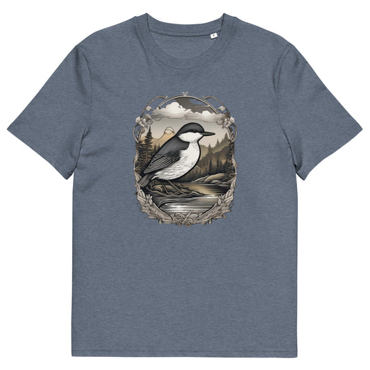 White throat Dipper design - Unisex fitted cotton T-Shirt