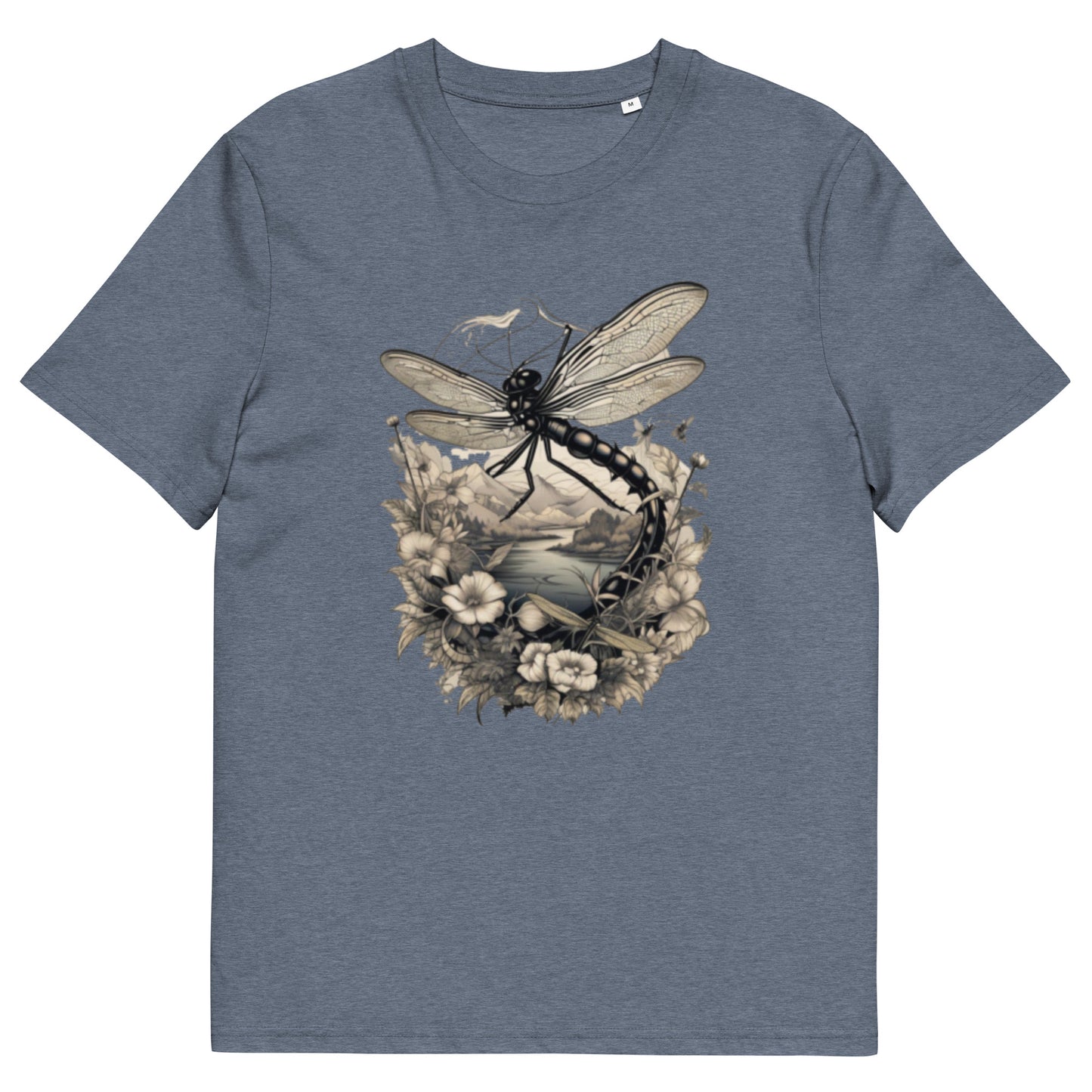 Dragon Fly tattoo style design - Unisex fitted cotton T-Shirt