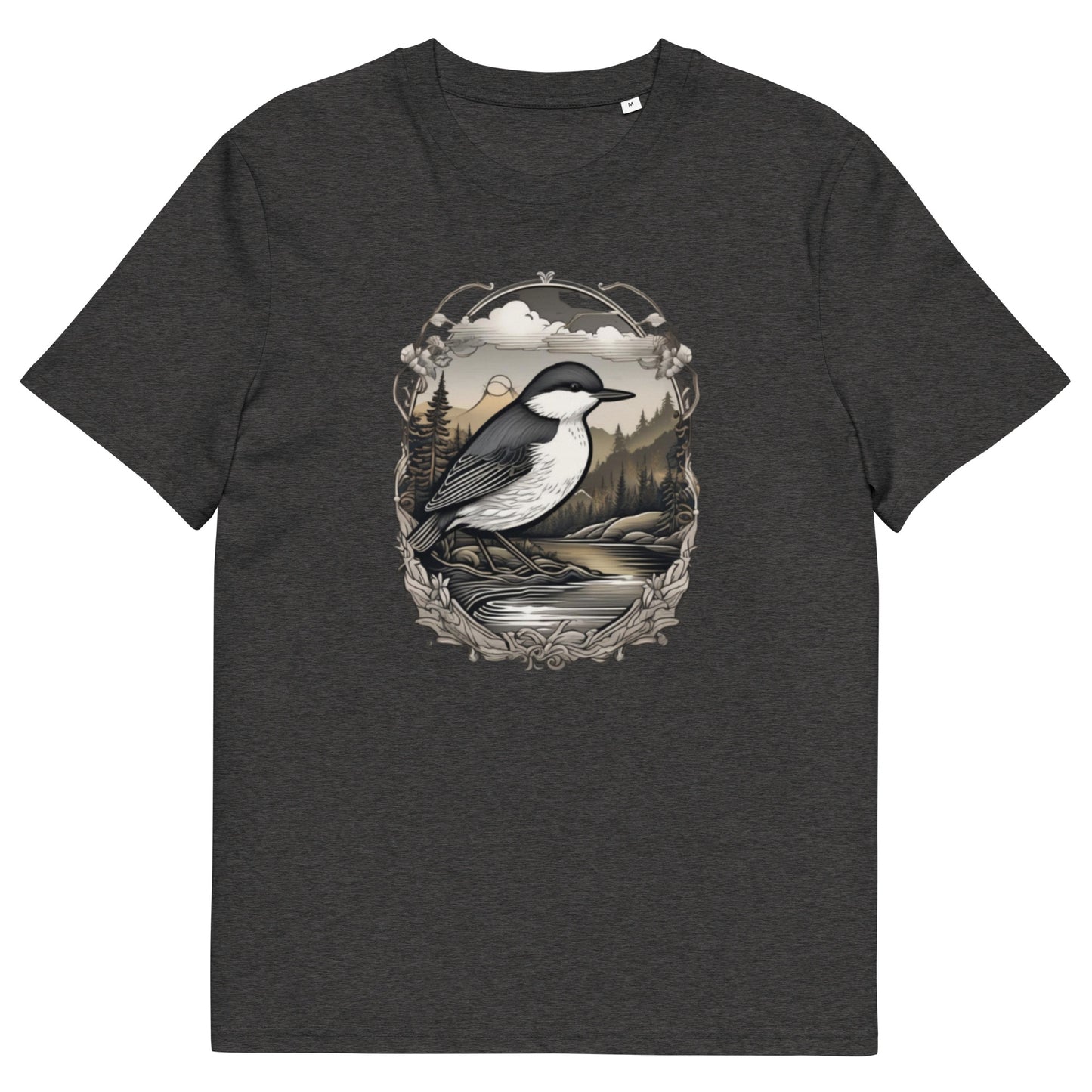 White throat Dipper design - Unisex fitted cotton T-Shirt