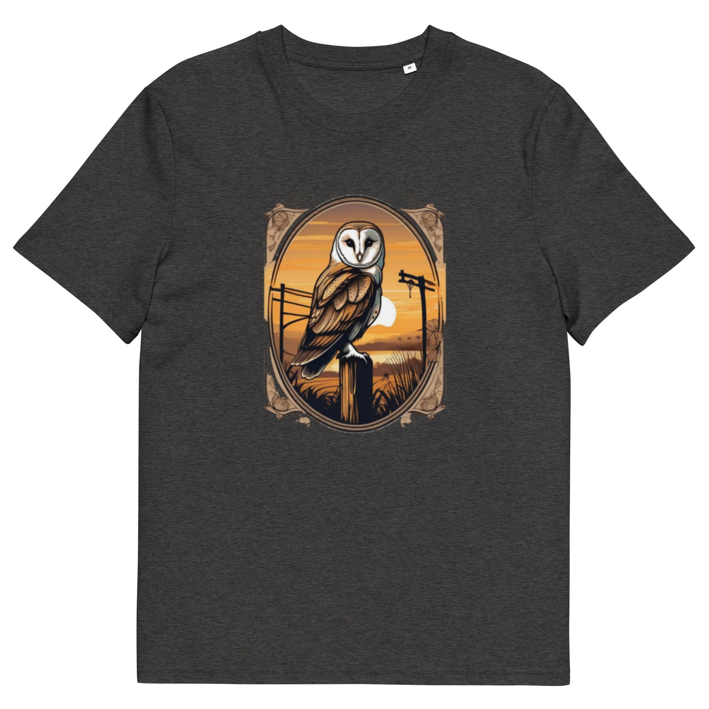 Barn Owl at sunset design - Unisex fitted cotton T-Shirt