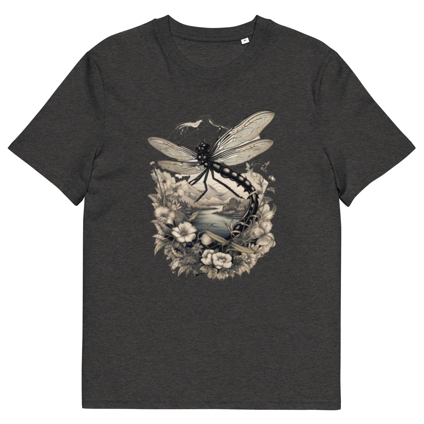 Dragon Fly tattoo style design - Unisex fitted cotton T-Shirt