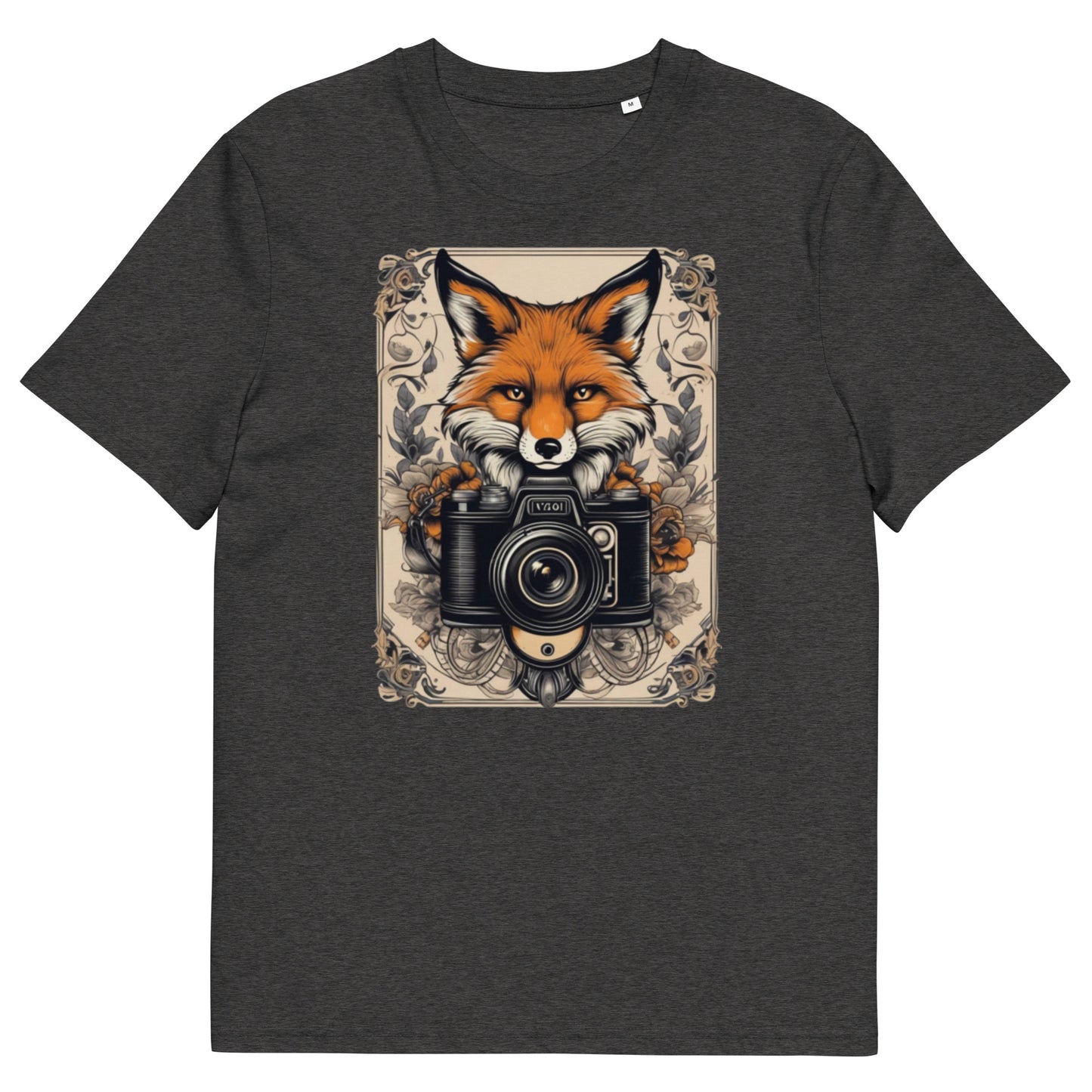 Red Fox on camera design - Unisex fitted cotton T-Shirt