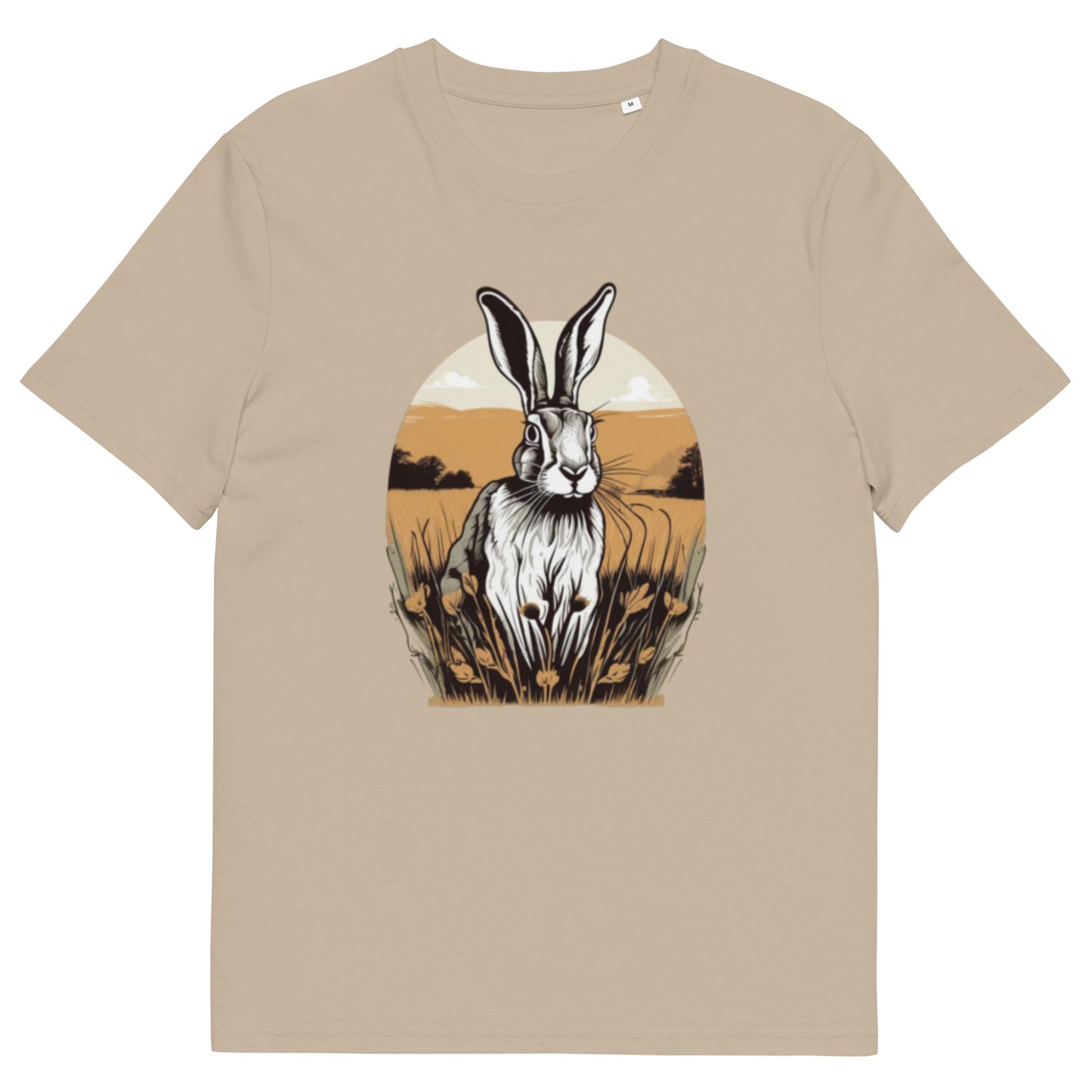 Brown Hare design - Unisex fitted cotton T-Shirt