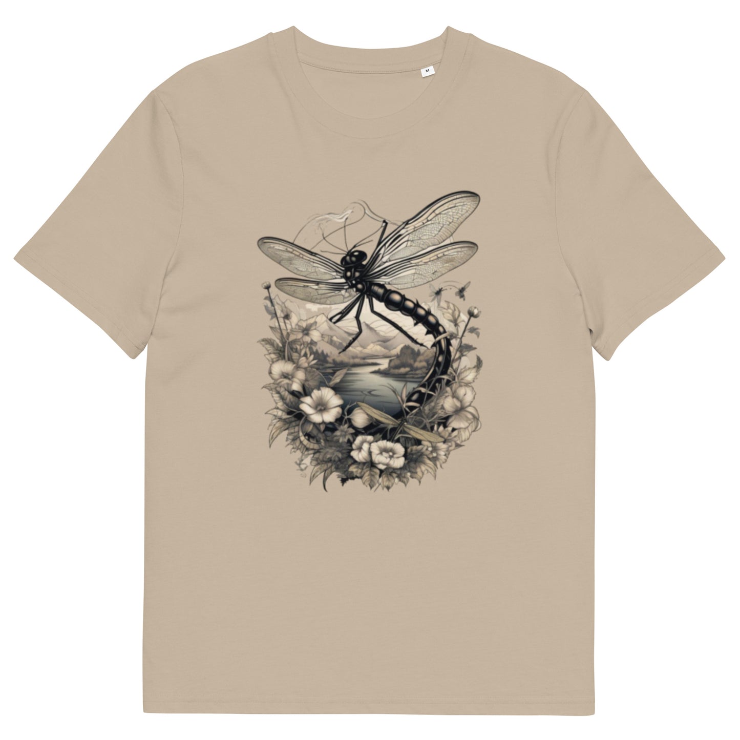 Dragon Fly tattoo style design - Unisex fitted cotton T-Shirt