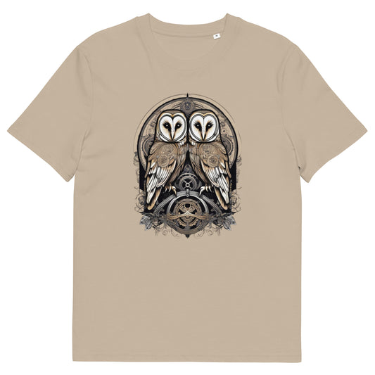 Two Barn Owls design - Unisex fitted cotton T-Shirt
