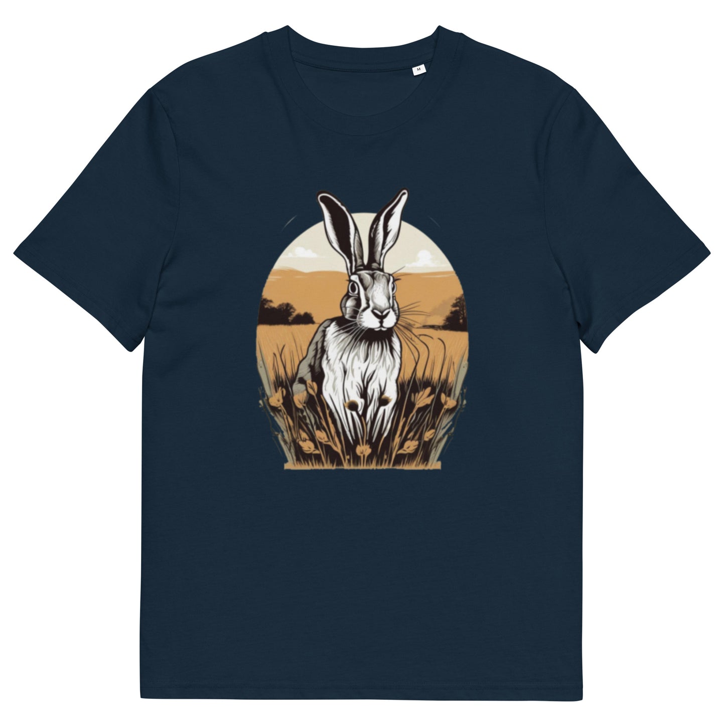 Brown Hare design - Unisex fitted cotton T-Shirt