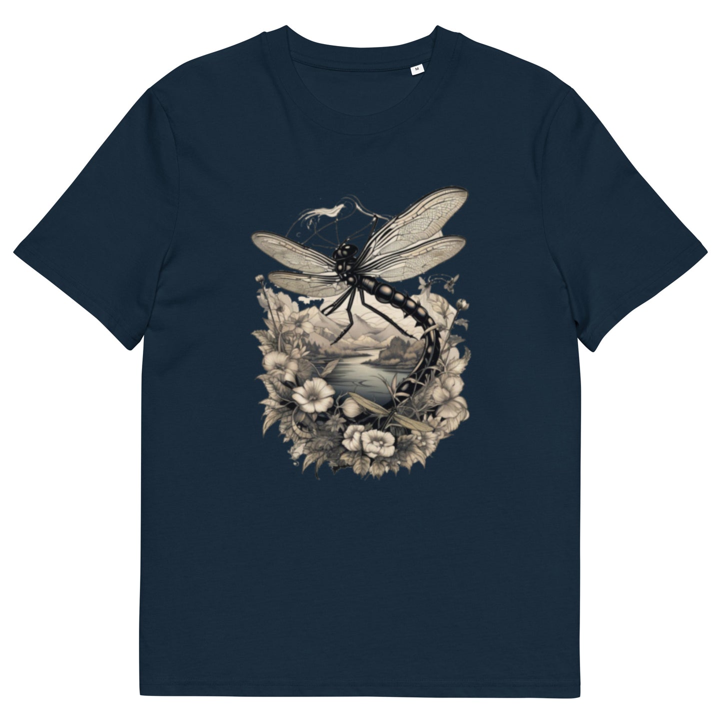 Dragon Fly tattoo style design - Unisex fitted cotton T-Shirt