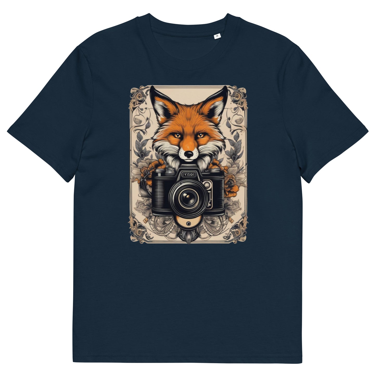 Red Fox on camera design - Unisex fitted cotton T-Shirt