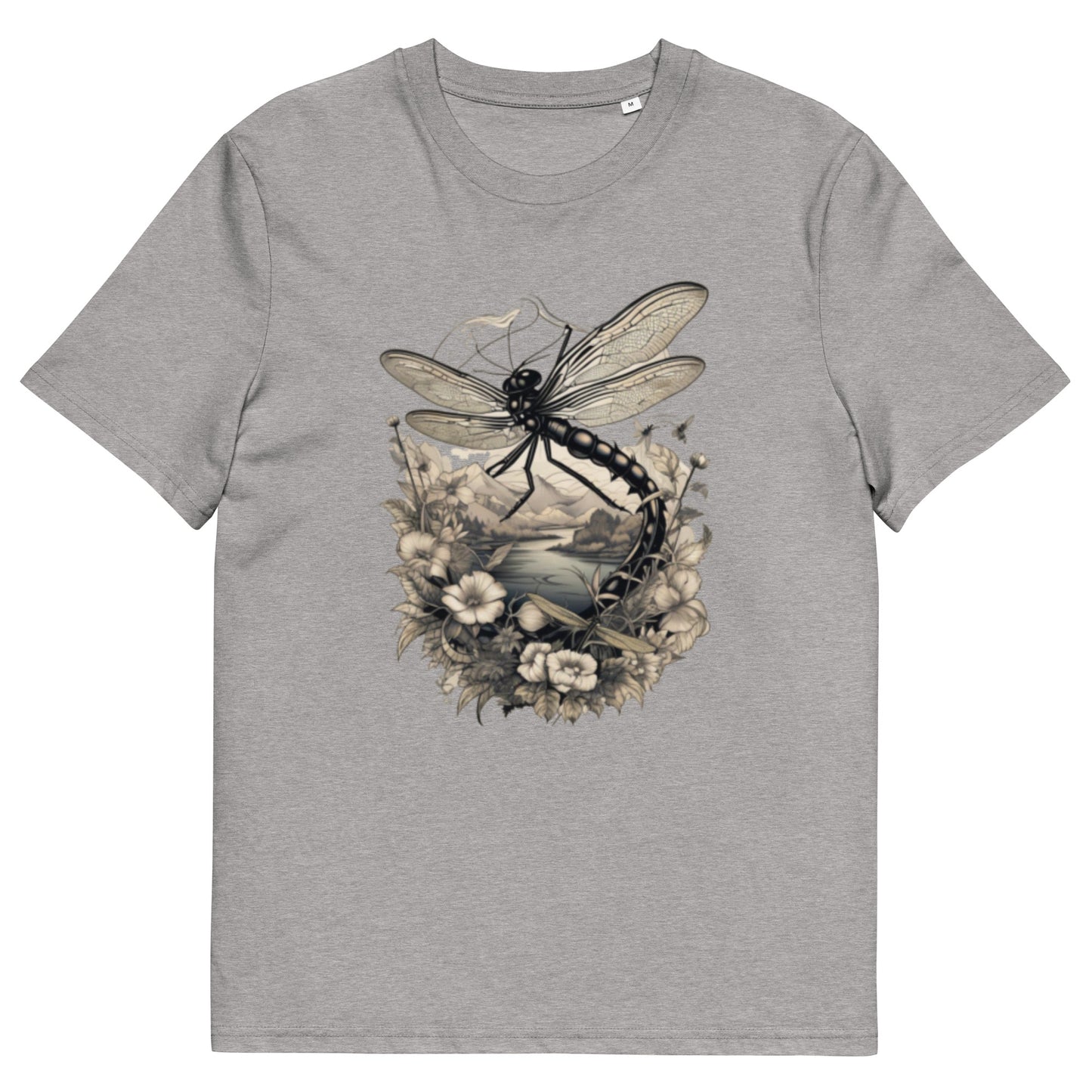Dragon Fly tattoo style design - Unisex fitted cotton T-Shirt