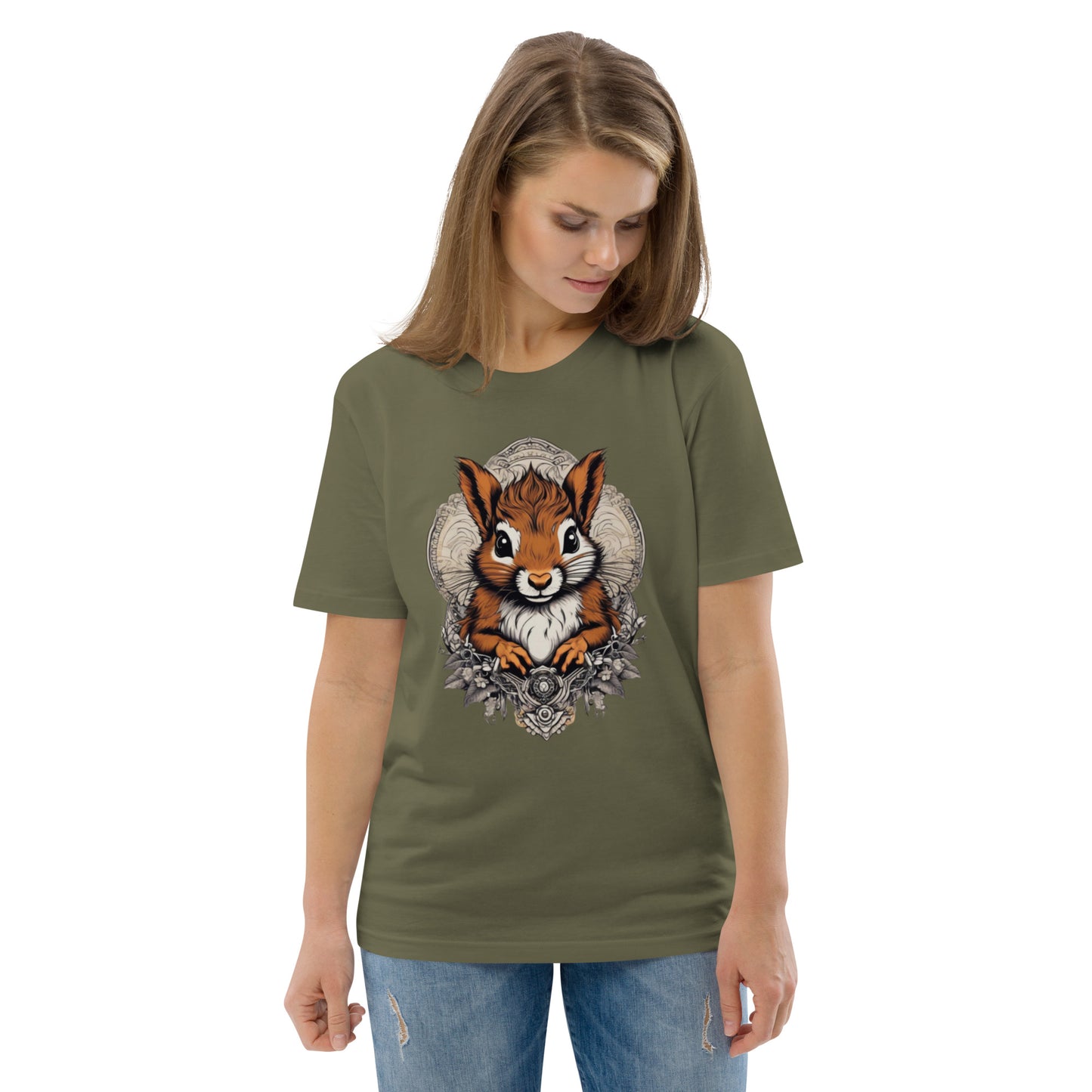 Red Squirrel design - Unisex fitted cotton T-Shirt