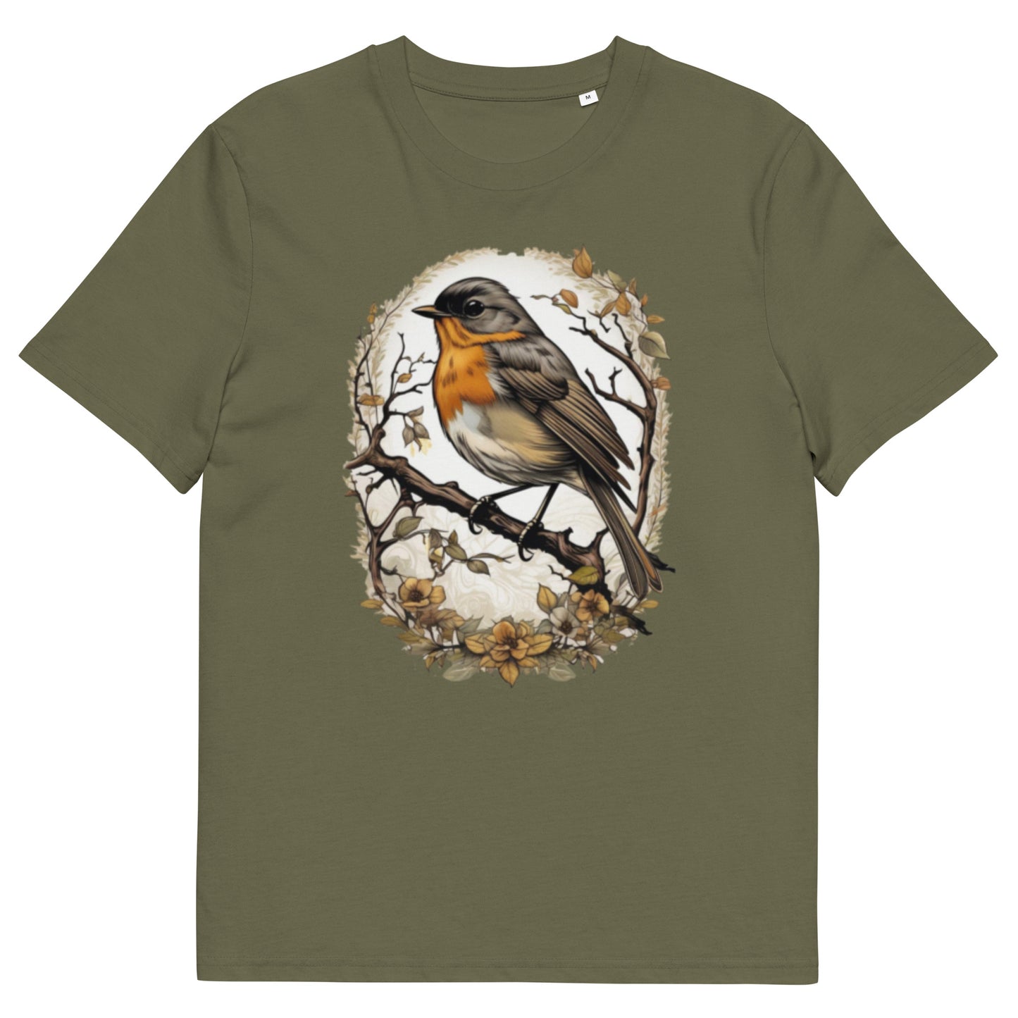 Red Robin bird design - Unisex fitted cotton T-Shirt