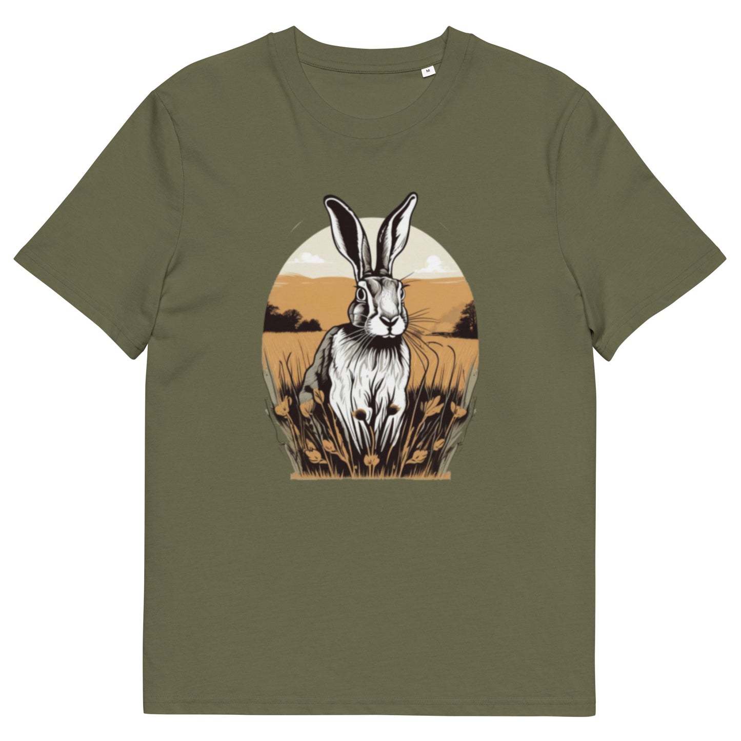 Brown Hare design - Unisex fitted cotton T-Shirt