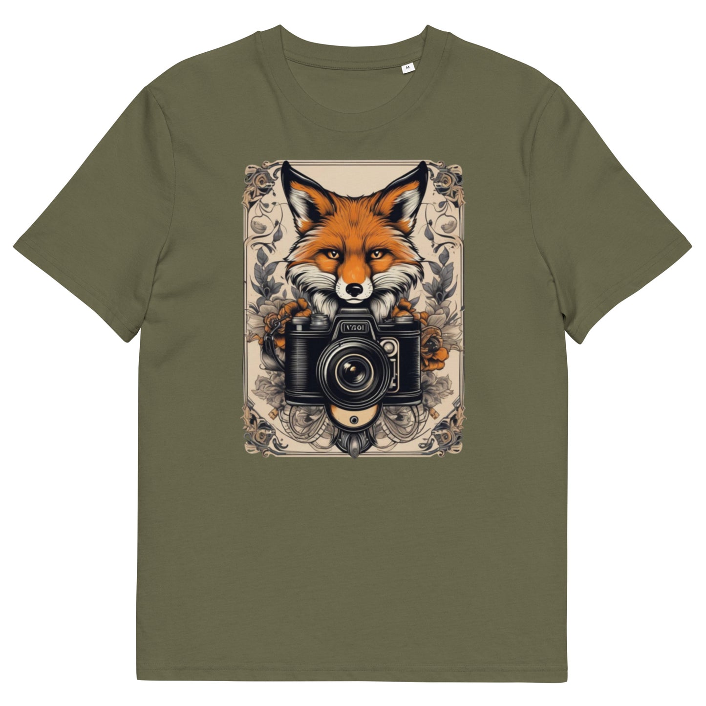 Red Fox on camera design - Unisex fitted cotton T-Shirt