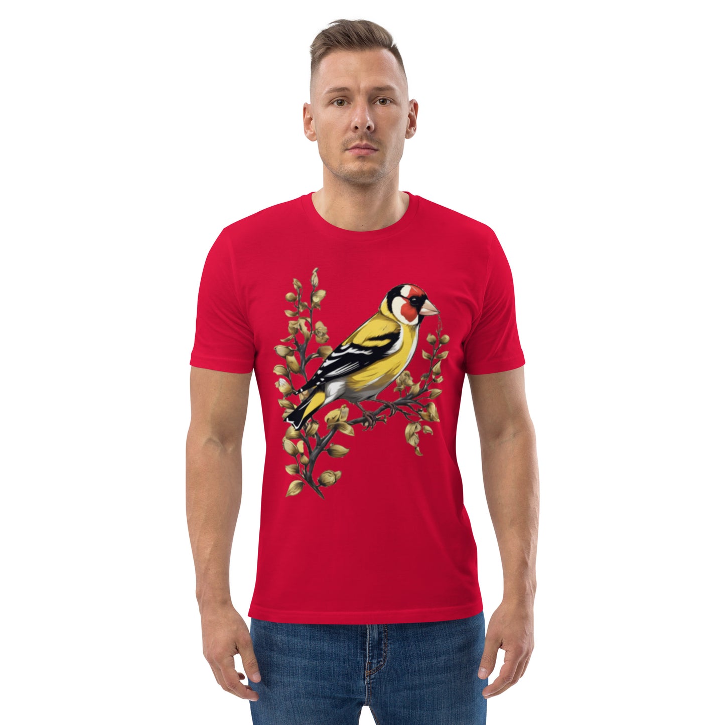 Goldfinch bird design - Unisex fitted cotton T-Shirt