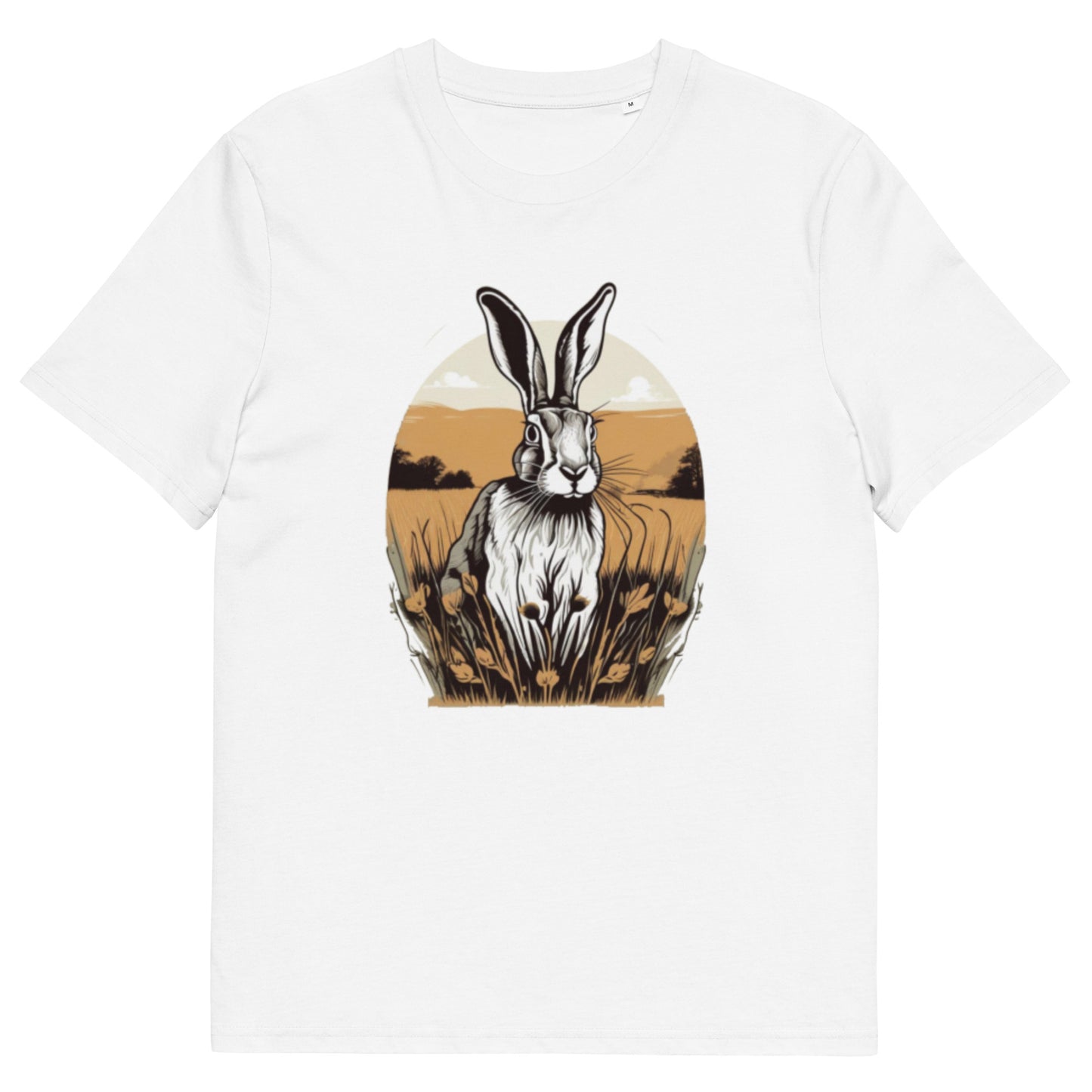 Brown Hare design - Unisex fitted cotton T-Shirt